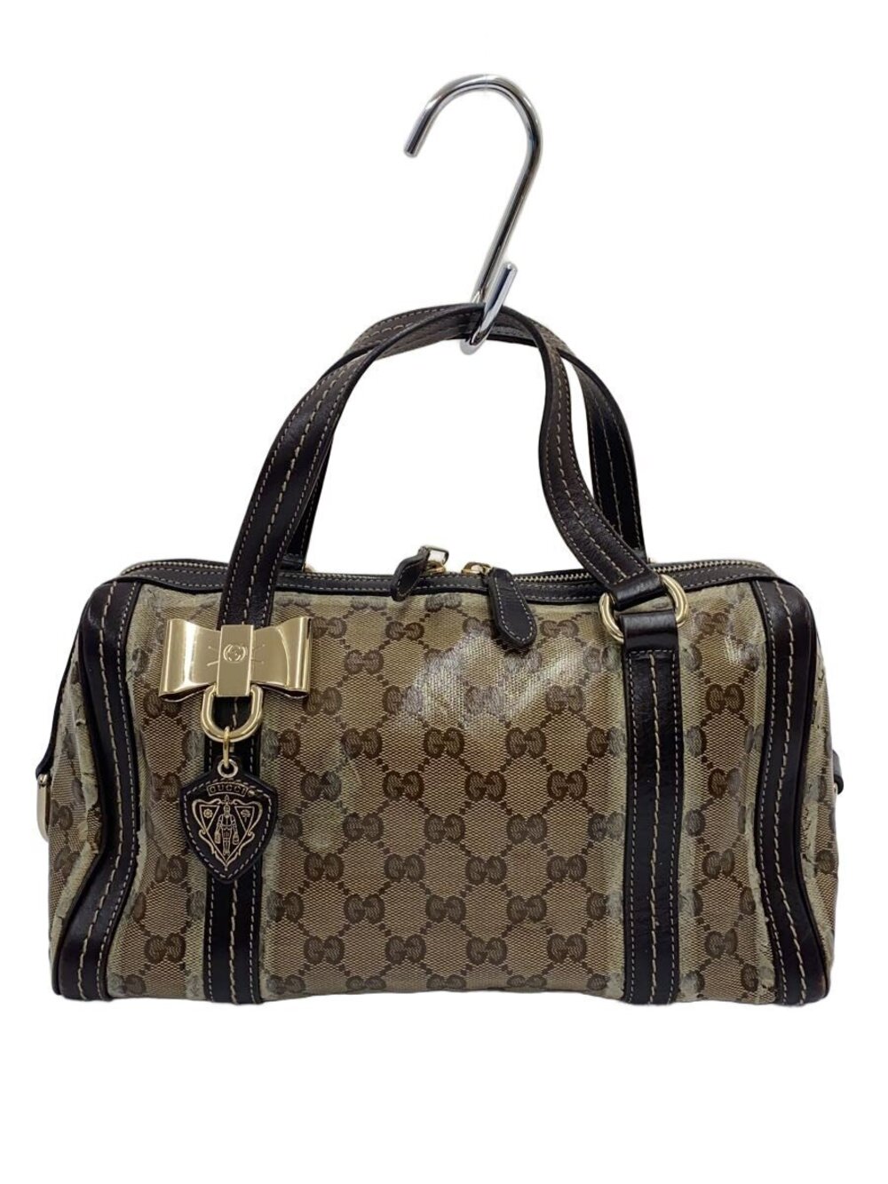 Gucci Boston Bag GG Crystal Canvas Brown